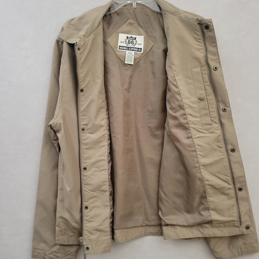 Vintage Route 66 Jacket Mens Size Medium Khaki Military Style Full Zip Retro - Picture 4 of 10